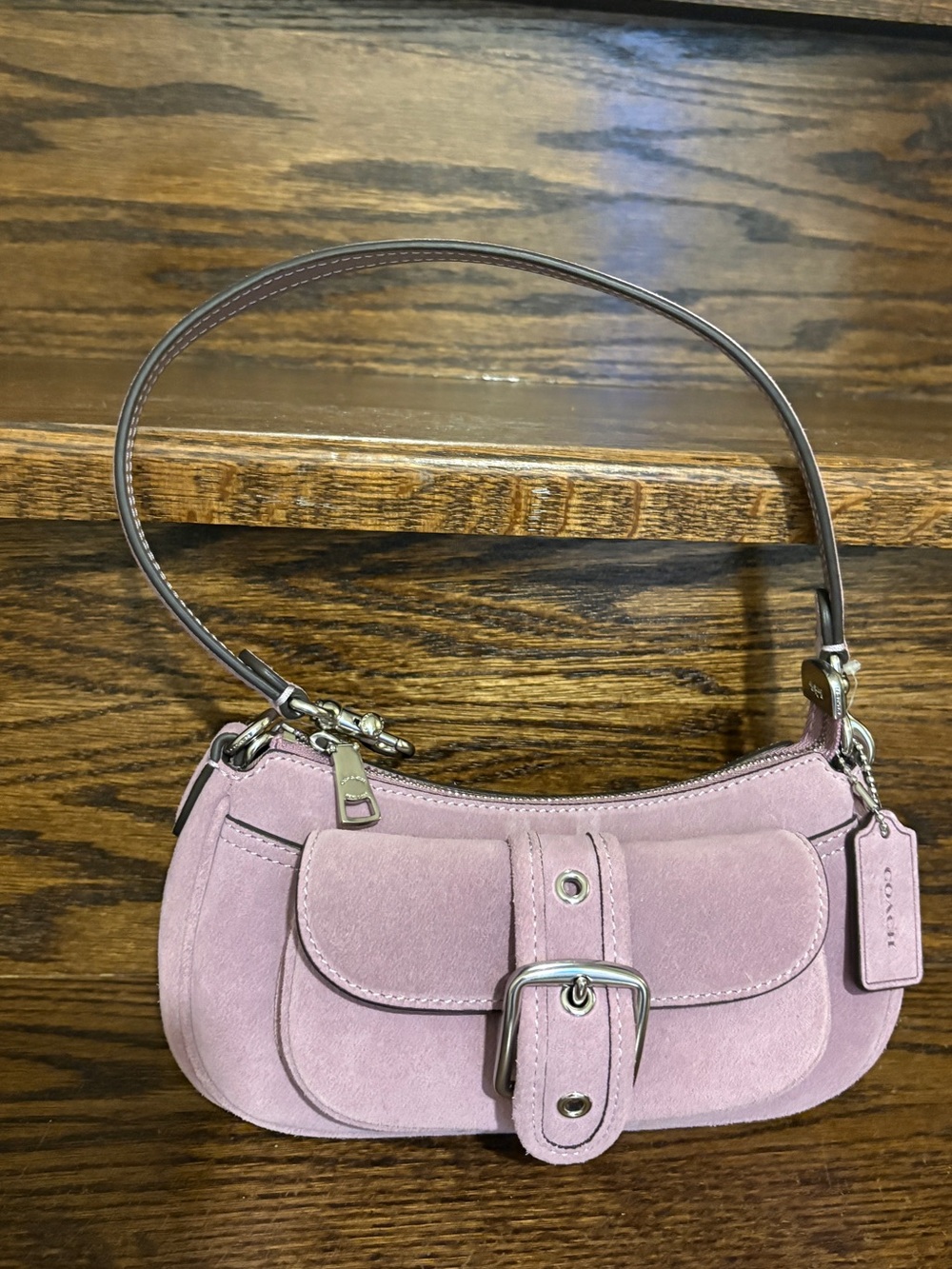 Coach Ashton Mini Shoulder Bag Soft Feminine Suede Violet NWT Y2K Revival